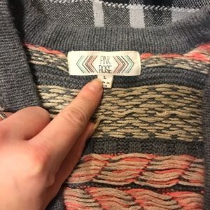 Pink rose cardigan size large